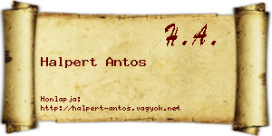 Halpert Antos névjegykártya
